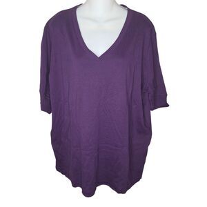 Jones New York Nwt Solid Knit Blackberry Cordial Short Sleeve Top Size 2x